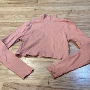 Forever 21 Peach Long Sleeve Crop Top